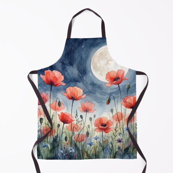 Item preview, Moonlit Poppy Meadow Watercolor designed and sold by Rutvain.