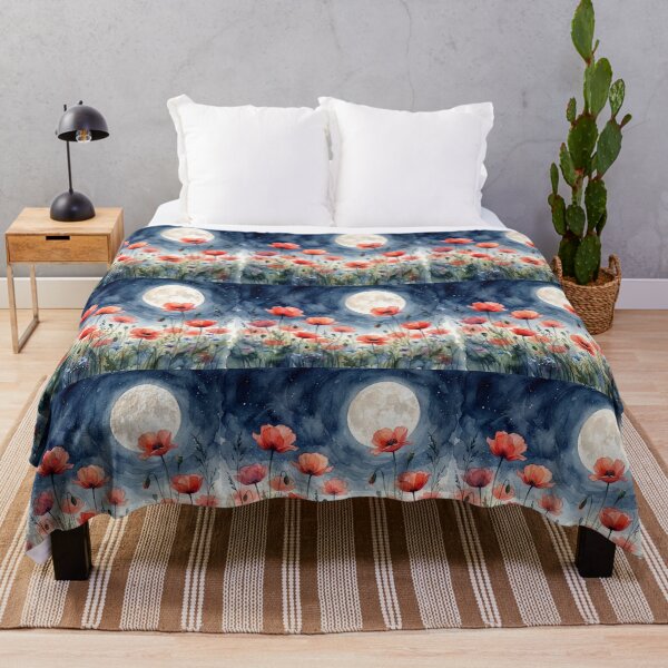 Item preview, Moonlit Poppy Meadow Watercolor designed and sold by Rutvain.