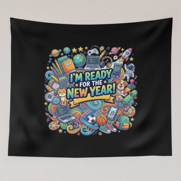 Item preview, I’m Ready for the New Year Shirt | Back to School Graphic Tee | Colorful Student Y2K School Spirit Design designed and sold by QueenStore-USA.