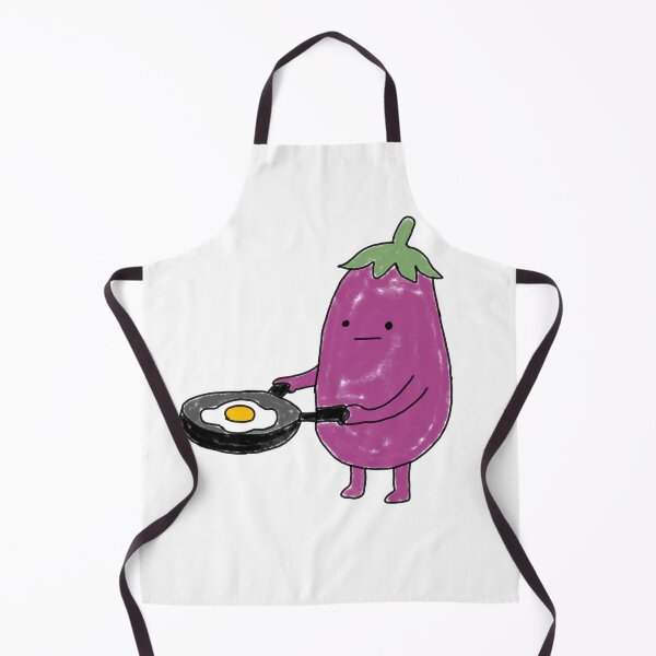 Item preview, Cute Eggplant Cooking Fried Egg Illustration designed and sold by Amareajaosa.