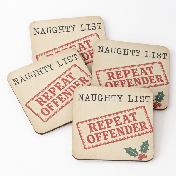 Item preview, Naughty List Repeat Offender designed and sold by CerealBoxInk.