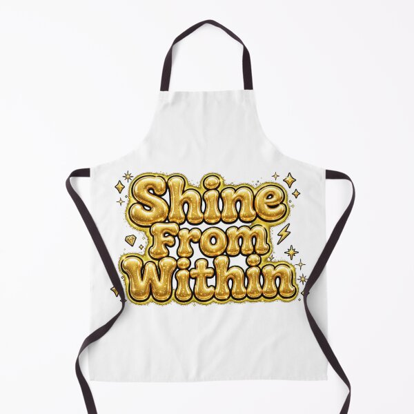 Item preview, Shine From Within Metallic Gold Glitter Diamond Retro Typography Quote designed and sold by AuraVibesArts .