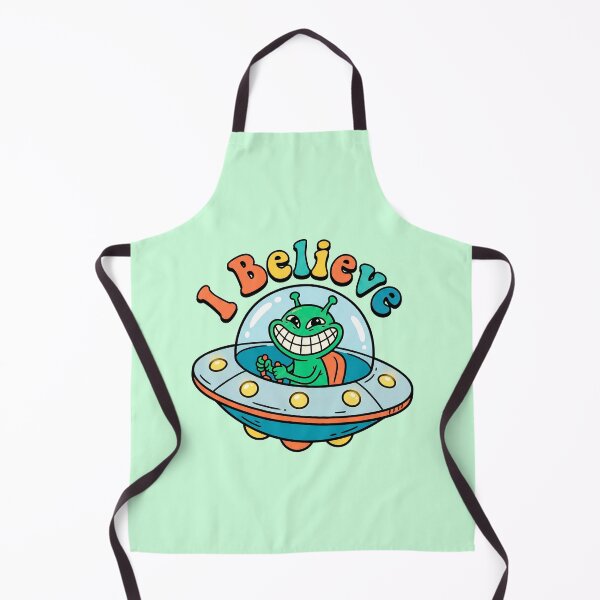 Item preview, I Believe - Smiling Alien in Flying Saucer designed and sold by ThreadRiotTees.
