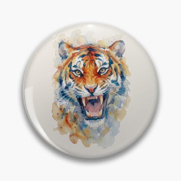 Item preview, Roaring Tiger Watercolor, Bared Fangs designed and sold by caracatita75.