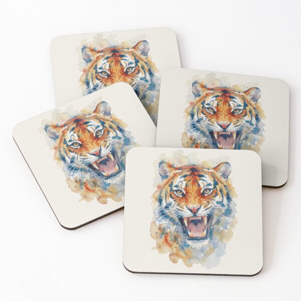 Item preview, Roaring Tiger Watercolor, Bared Fangs designed and sold by caracatita75.