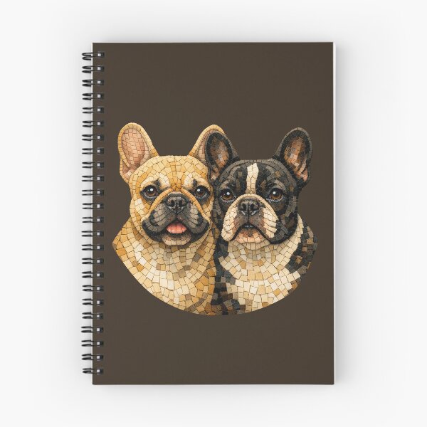 Item preview, French Bulldogs Coffee Tones Mosaic Dog Art Frenchie Pair designed and sold by CreativeArtistL.