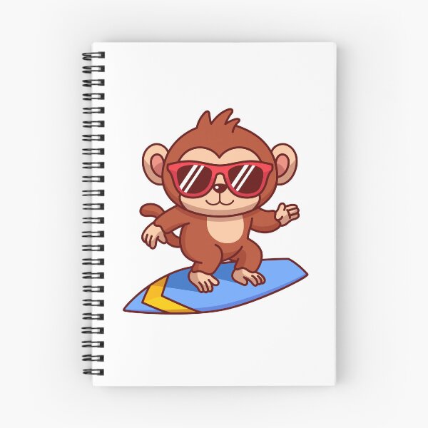 Item preview, Cute Surfing Monkey kawaii Summer Beach Cartoon Art designed and sold by RiderSpoon.