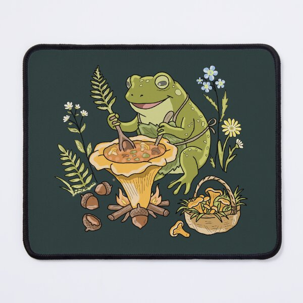 Item preview, Frog Cooking Mushroom Soup Cottagecore Aesthetic designed and sold by LeshanArt.
