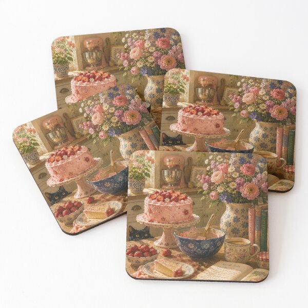Item preview, Something Sweet – Colorful Cottage Baking & Cat Wall Art designed and sold by simplybycortney.