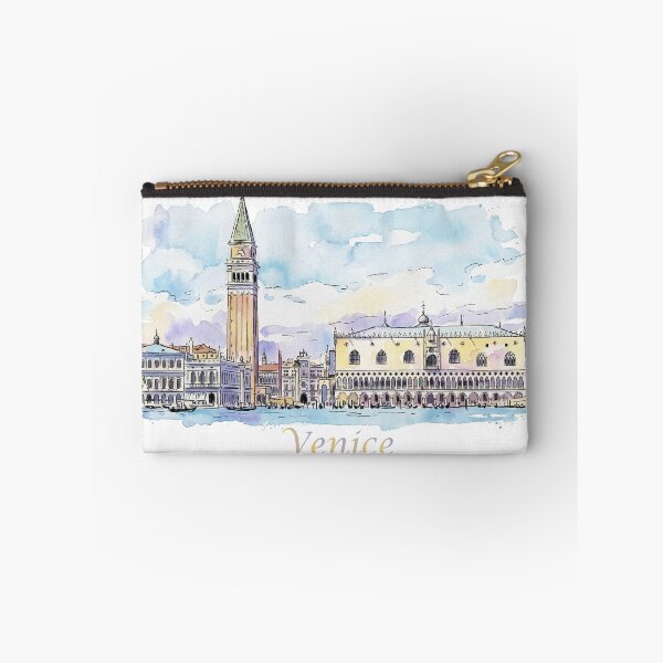 Item preview, Venice Italy St Marks Campanile and Doges Palace Watercolor Art designed and sold by NareArt.