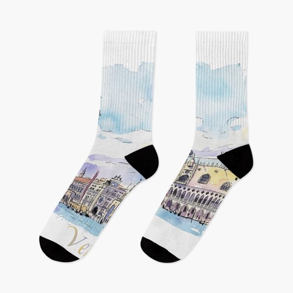 Item preview, Venice Italy St Marks Campanile and Doges Palace Watercolor Art designed and sold by NareArt.