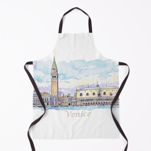 Item preview, Venice Italy St Marks Campanile and Doges Palace Watercolor Art designed and sold by NareArt.