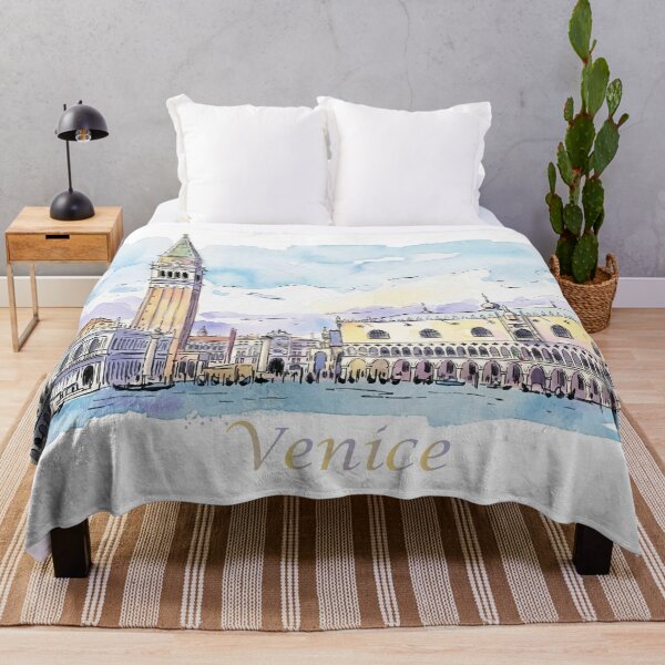 Item preview, Venice Italy St Marks Campanile and Doges Palace Watercolor Art designed and sold by NareArt.