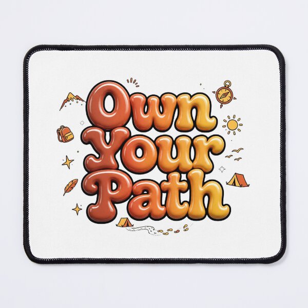 Item preview, Own Your Path Burnt Orange Yellow Boho Camping Mountain Compass Retro Quote designed and sold by AuraVibesArts .