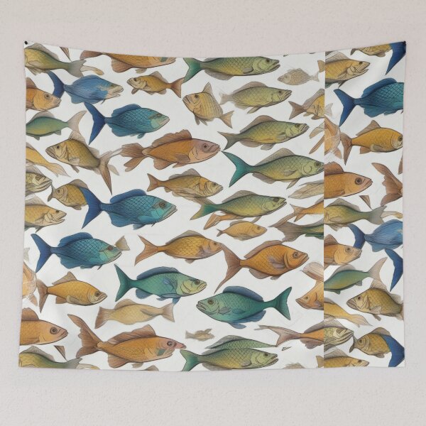 Item preview, Fish white pattern designed and sold by JALNERVION SHOP.