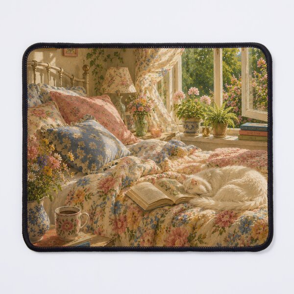 Item preview, Windows Open – Colorful Cozy Cottage Bedroom & White Cat Art designed and sold by simplybycortney.