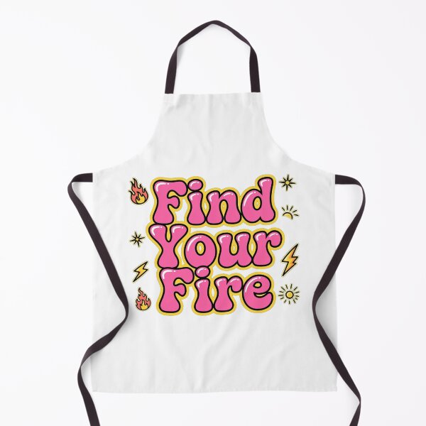 Item preview, Find Your Fire Hot Pink Yellow Retro Typography Flame Lightning Quote designed and sold by AuraVibesArts .