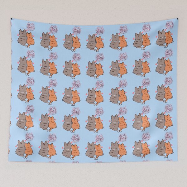 Item preview, You and Me Cute Cat Couple Illustration designed and sold by NikBrin Prevail .