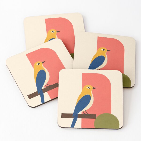 Item preview, Retro 70s 80s Mid Century Art Nouveau Bird Print designed and sold by Filora Atelier | Bird Art.