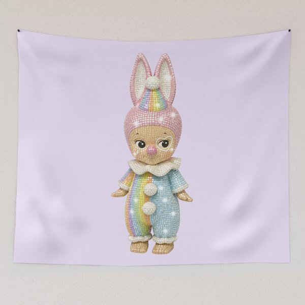 Item preview, Sonny Angel Rainbow Bunny Clown Disco Figure designed and sold by Ellie Dyer.