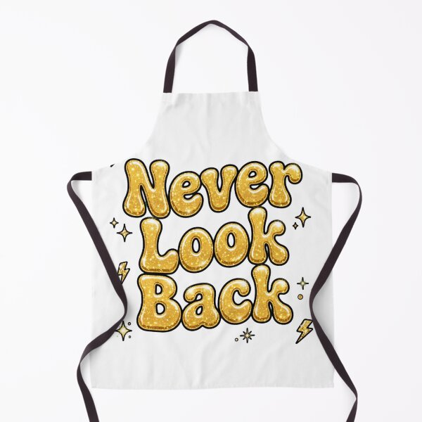 Item preview, Never Look Back Metallic Gold Glitter Lightning Retro Typography Quote designed and sold by AuraVibesArts .