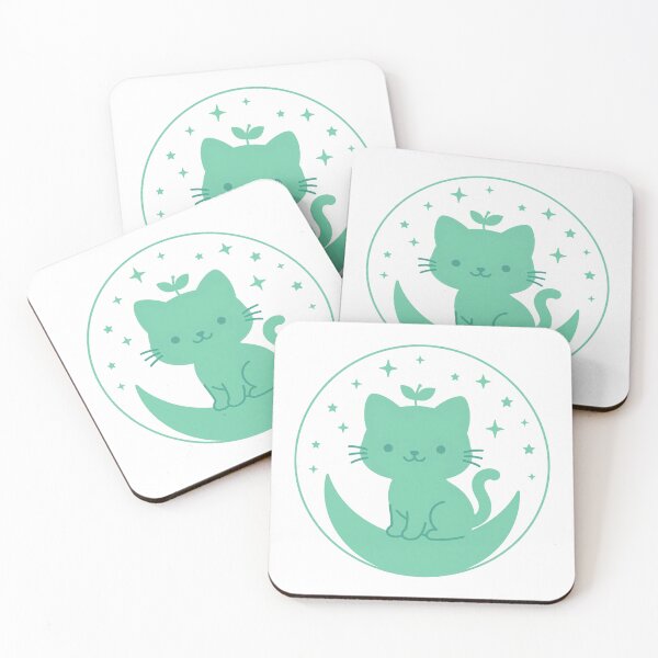 Item preview, Cat with Heart on Mint Moon for Valentine's Day and Love Gift designed and sold by FantasyPearl.