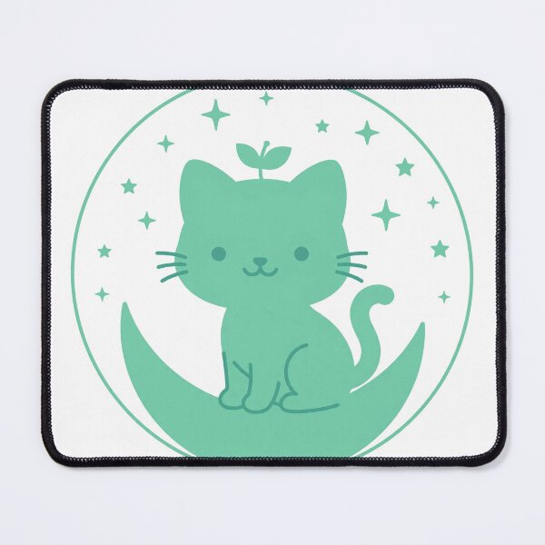 Item preview, Cat with Heart on Mint Moon for Valentine's Day and Love Gift designed and sold by FantasyPearl.