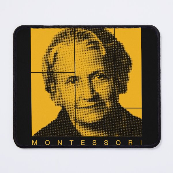Item preview, Maria Montessori halftone mondrian style portrait designed and sold by CMYKStudio.