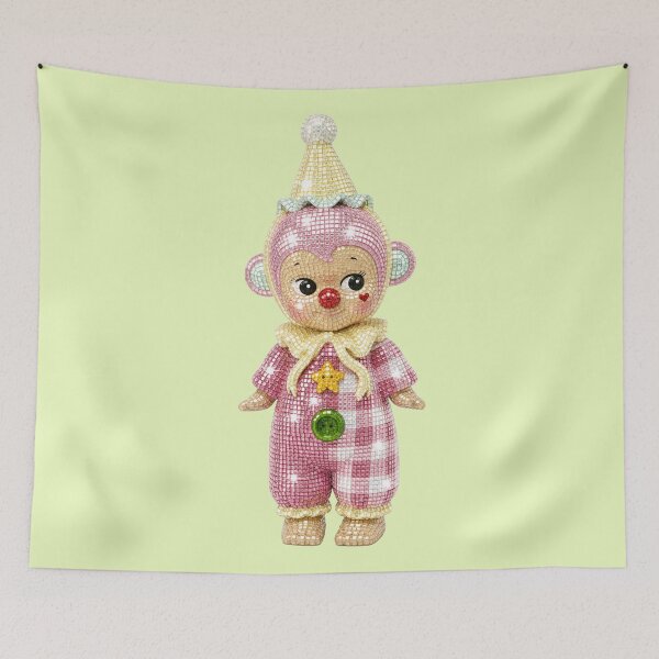 Item preview, Sonny Angel Pink Monkey Clown Disco Figure designed and sold by Ellie Dyer.