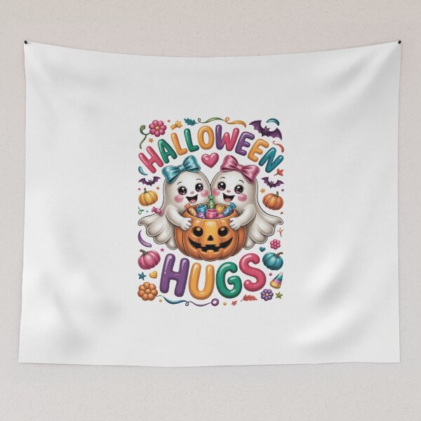Item preview, halloween hugs ghosts cute pumpkin candy designed and sold by jkrphoto.