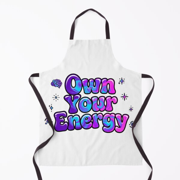 Item preview, Own Your Energy Purple Cyan Pink Marble Swirl Brain Retro Quote designed and sold by AuraVibesArts .
