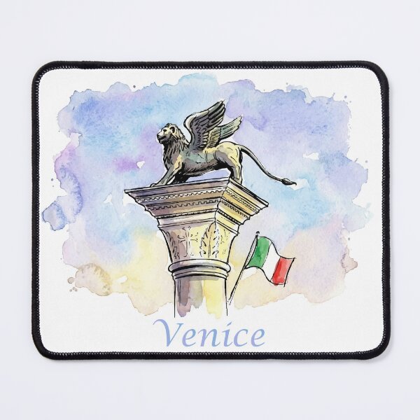 Item preview, Lion of Venice Italy St Marks Square Watercolor Art designed and sold by NareArt.