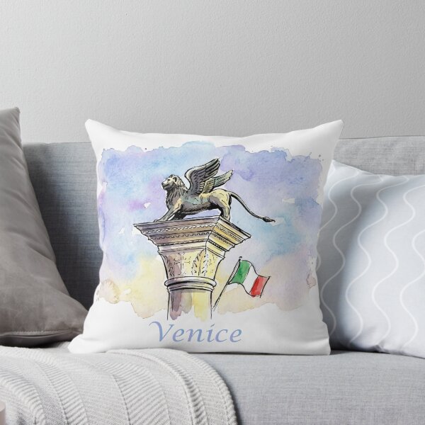 Item preview, Lion of Venice Italy St Marks Square Watercolor Art designed and sold by NareArt.