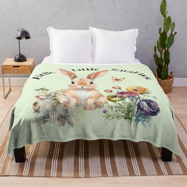 Item preview, Watercolor Bunny with Wildflowers Cottagecore Rabbit Design designed and sold by Sachie's Studio.
