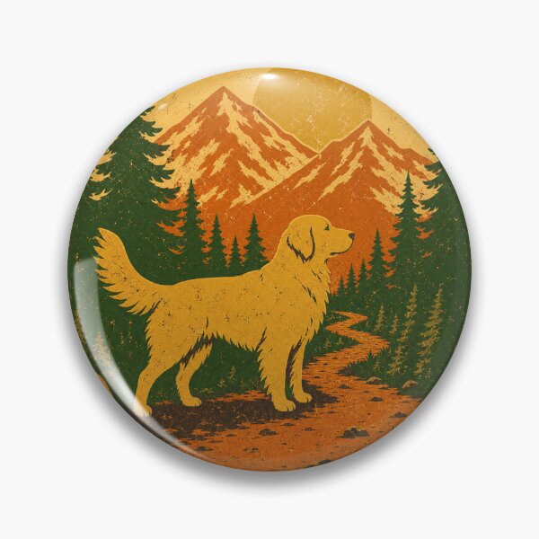 Item preview, Proud Golden Retriever on a mountain trail – Designed for adventurous dog lovers designed and sold by GoldenPaws Studio ⭐.