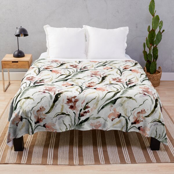 Item preview, Soft Watercolor Floral Pattern - Elegant Terracotta & Sage Wildflowers designed and sold by AOCollections.