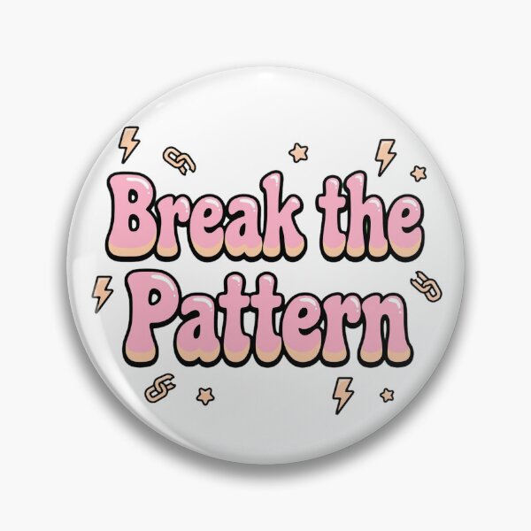 Item preview, Break the Pattern Soft Pink Pastel Yellow Broken Chain Lightning Retro Quote designed and sold by AuraVibesArts .