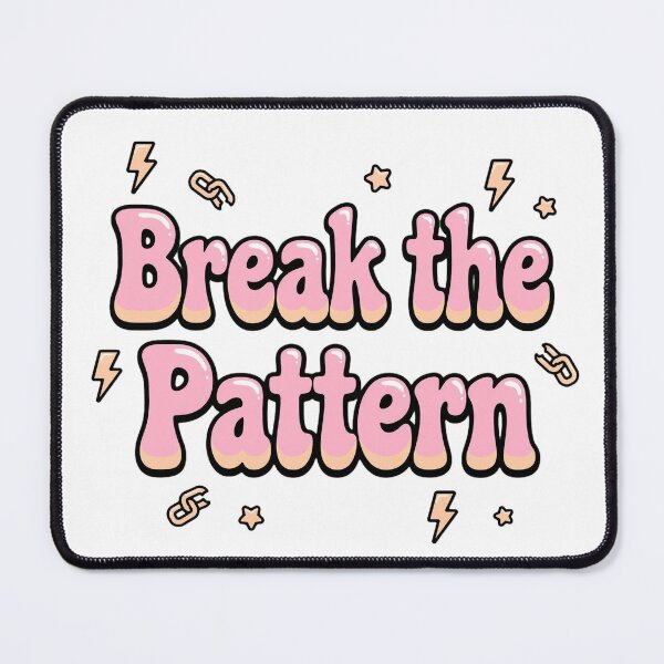 Item preview, Break the Pattern Soft Pink Pastel Yellow Broken Chain Lightning Retro Quote designed and sold by AuraVibesArts .