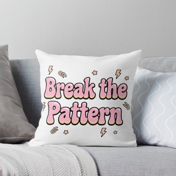 Item preview, Break the Pattern Soft Pink Pastel Yellow Broken Chain Lightning Retro Quote designed and sold by AuraVibesArts .