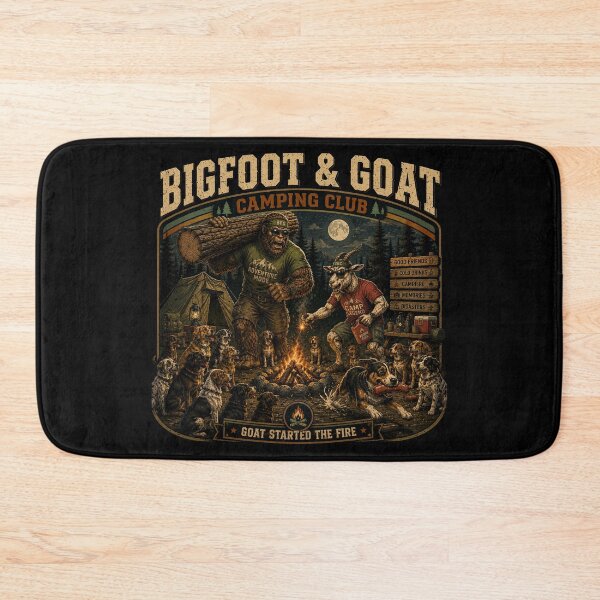 Item preview, Bigfoot And Goat Camping Club Goat Started The Fire Vintage Retro Camping T Shirt designed and sold by NicheBloom.