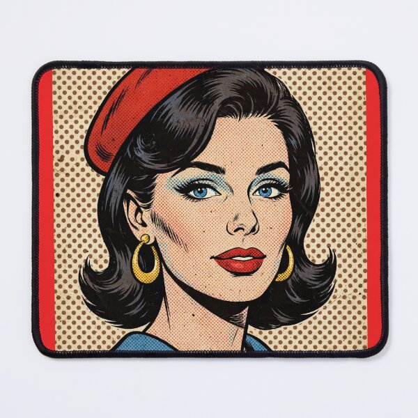 Item preview, Red Beret Girl with Freckles - Pop Art Portrait designed and sold by MAISON SYLVIE.