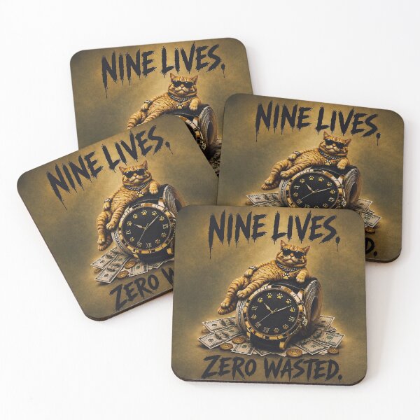 Item preview, Nine Lives Zero Wasted – Funny Money Cat designed and sold by BlackCat Vibe.