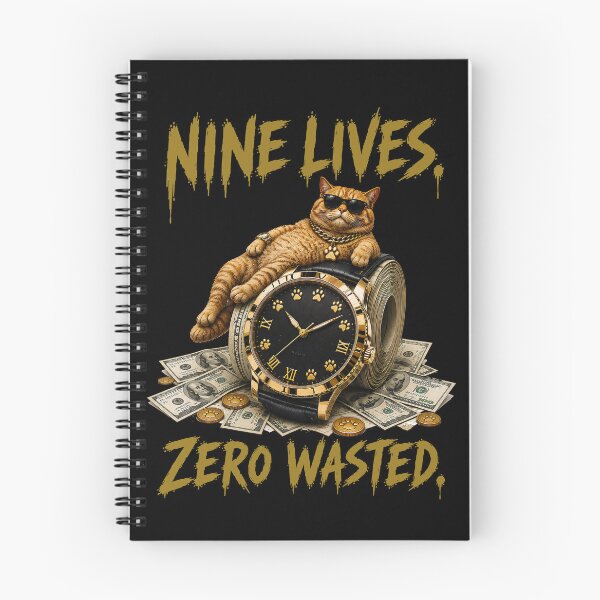 Item preview, Nine Lives Zero Wasted – Funny Money Cat designed and sold by BlackCat Vibe.