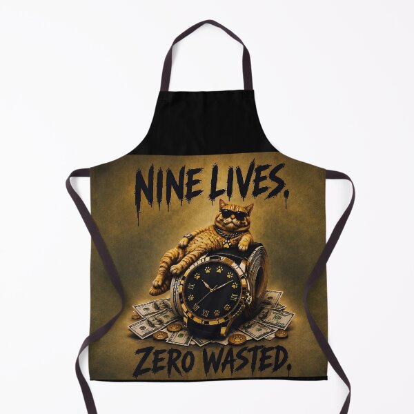 Item preview, Nine Lives Zero Wasted – Funny Money Cat designed and sold by BlackCat Vibe.