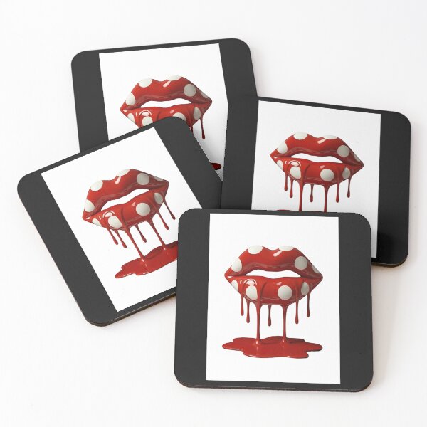Item preview, Melting Red Lips Polka Dot Surreal Pop Art designed and sold by YourColorsWall.