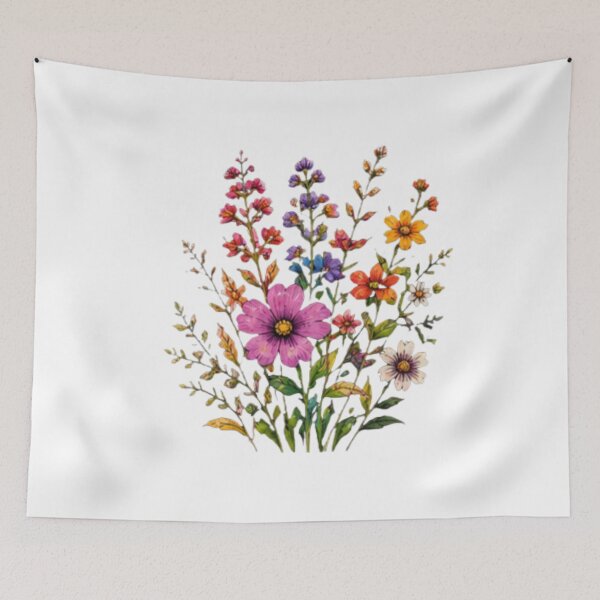 Item preview, Wildflower Bouquet Watercolor Art designed and sold by MyCalmDraw.