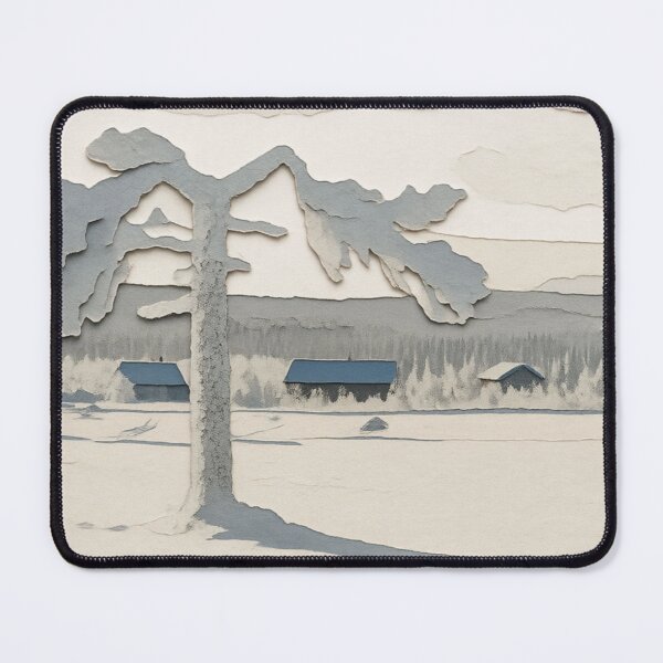 Item preview, Serene Winter Landscape: Cabins in the Snow designed and sold by BlueBerry45.