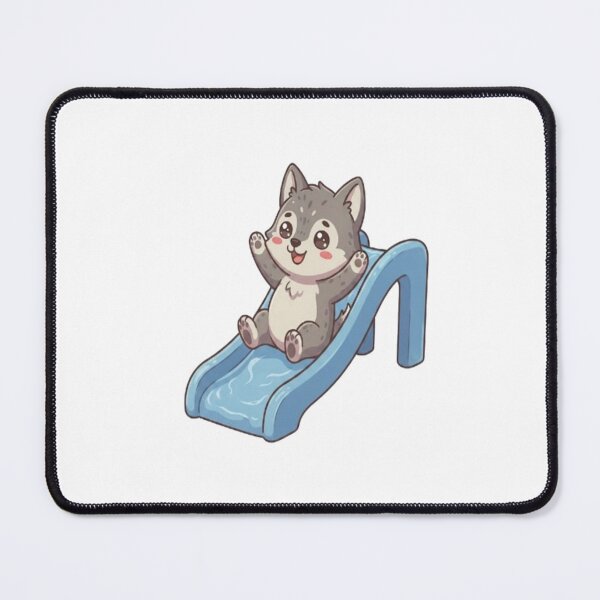 Item preview, Cute Wolf Sliding Down Water Slide designed and sold by Ella_Sketch.