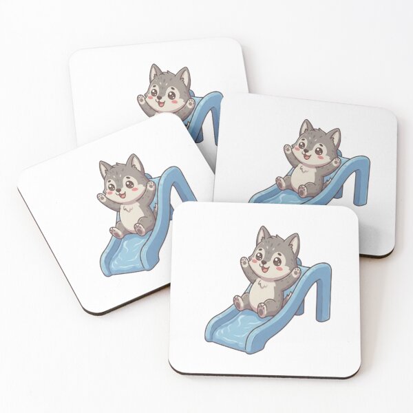 Item preview, Cute Wolf Sliding Down Water Slide designed and sold by Ella_Sketch.