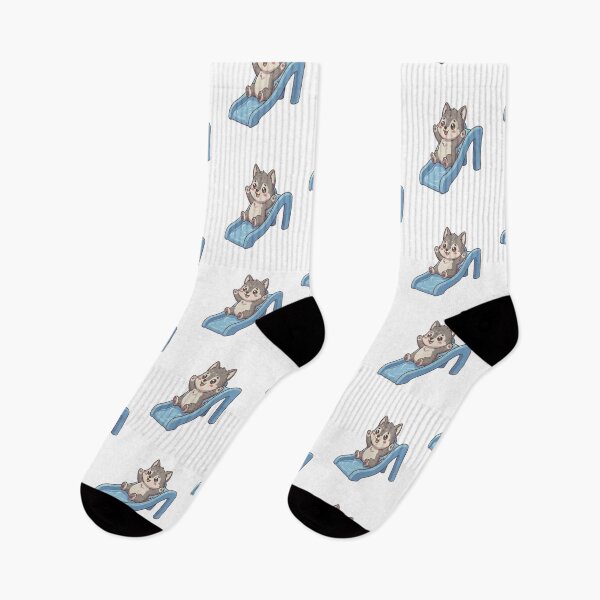 Item preview, Cute Wolf Sliding Down Water Slide designed and sold by Ella_Sketch.